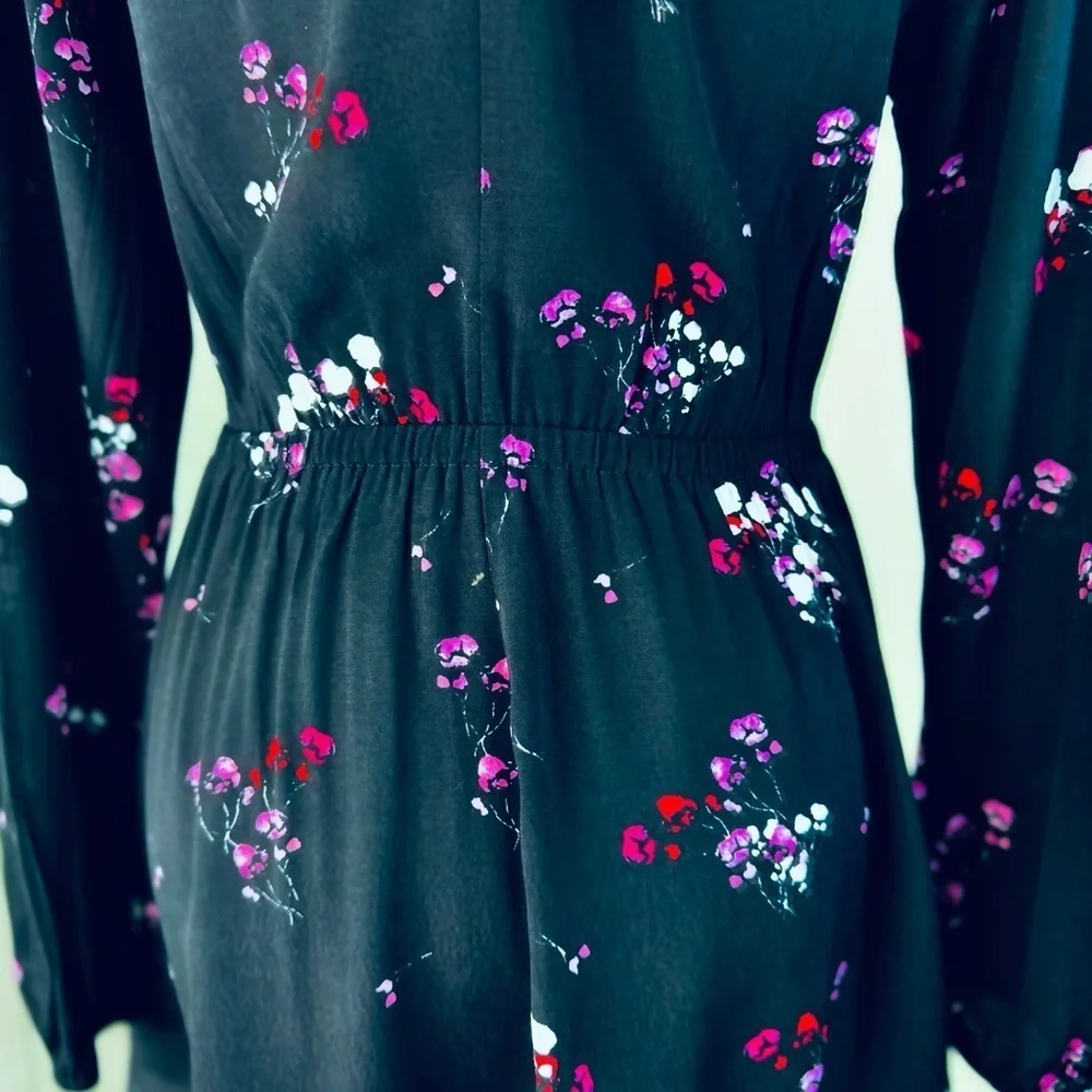 ✨ Express | Black Floral Ruffle Dress – Size Small - Picture 10 of 14